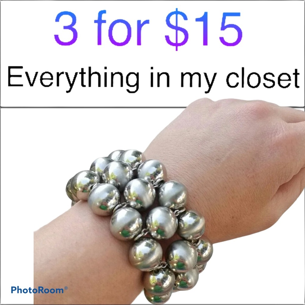 3 For $15  Graziano Silver Stretch Bracelet